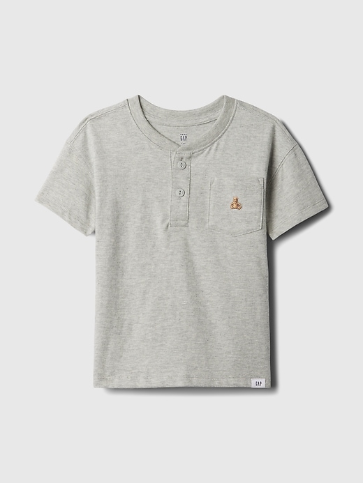 1 of 8 showing, with the color new heather grey of product babyGap Henley T-Shirt