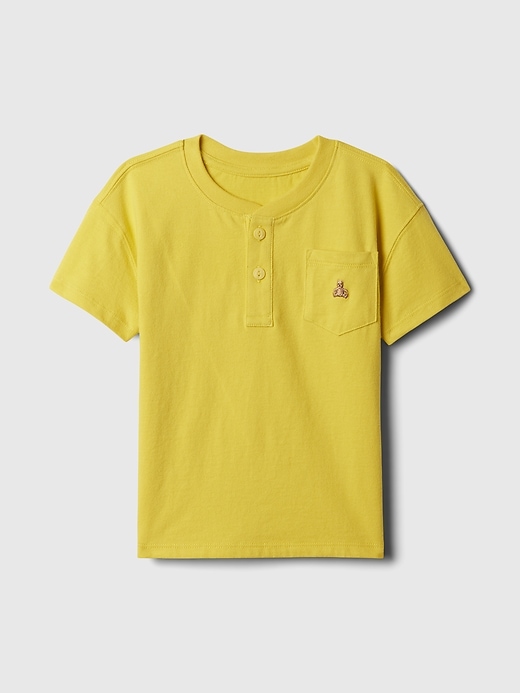 1 of 8 showing, with the color BRILLIANT YELLOW of product babyGap Henley T-Shirt