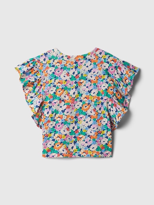 2 of 8 showing, with the color multi floral of product Baby & Toddler Crinkle Gauze Top