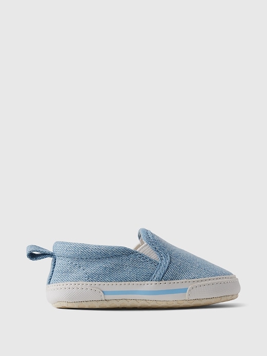1 of 8 showing, with the color chambray of product Baby Denim Slip-On Shoes