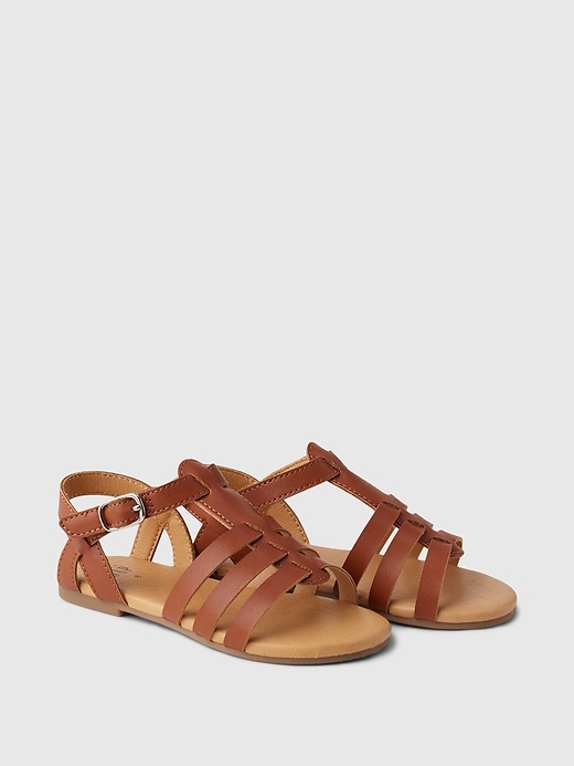 2 of 8 showing, with the color brown of product Toddler Strap Sandals