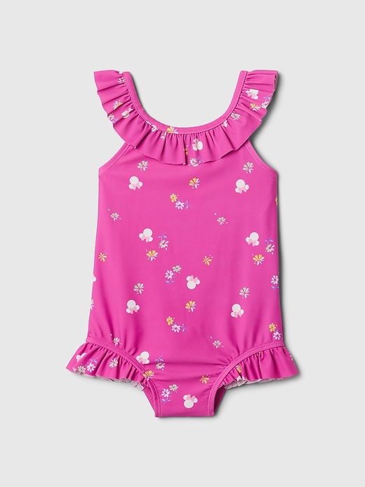 1 of 8 showing, with the color standout pink of product Gap × Disney Baby Swim One-Piece