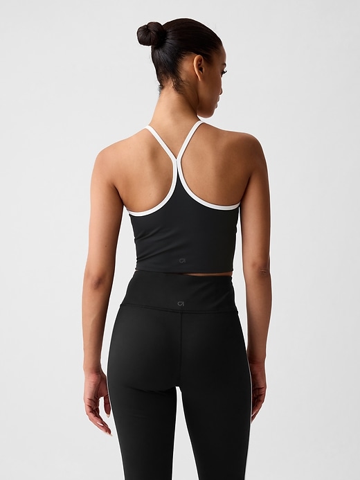 2 of 8 showing, with the color black with white trim of product GapFit Power Racerback Brami
