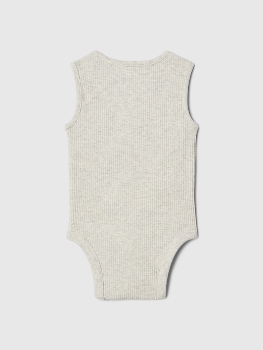 2 of 8 showing, with the color light heather grey of product Baby First Favorites Tank Bodysuit