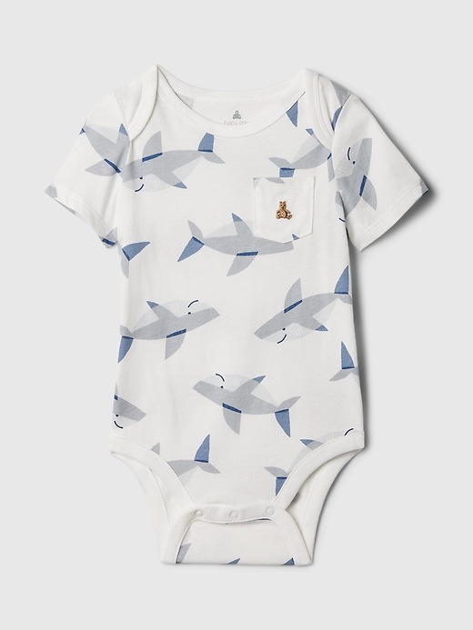 1 of 8 showing, with the color shark blue of product babyGap Mix and Match Print Bodysuit