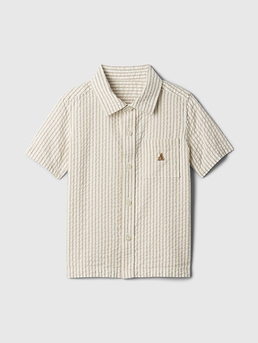 1 of 8 showing, with the color khaki stripe of product babyGap Seersucker Shirt