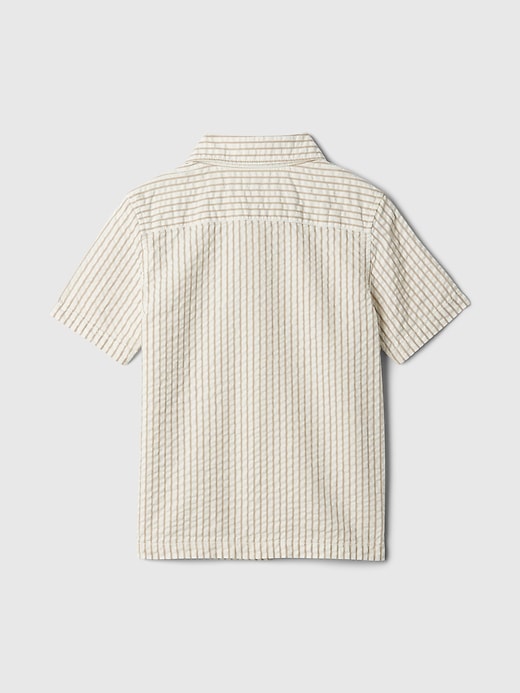 2 of 8 showing, with the color khaki stripe of product babyGap Seersucker Shirt