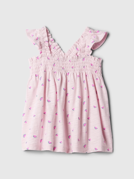 1 of 8 showing, with the color light peony pink of product babyGap Smocked Tank Top