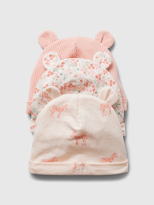 1 of 8 showing, with the color Pink dust of product Baby First Favorites Beanie (3-Pack)