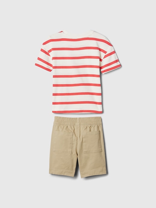 2 of 8 showing, with the color RED WHITE STR of product Baby & Toddler Stripe Outfit Set