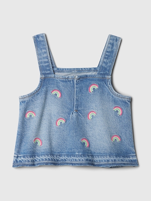 2 of 8 showing, with the color rainbow of product babyGap Denim Top