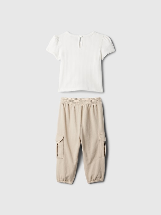 2 of 8 showing, with the color New off white of product Baby Cargo Outfit Set
