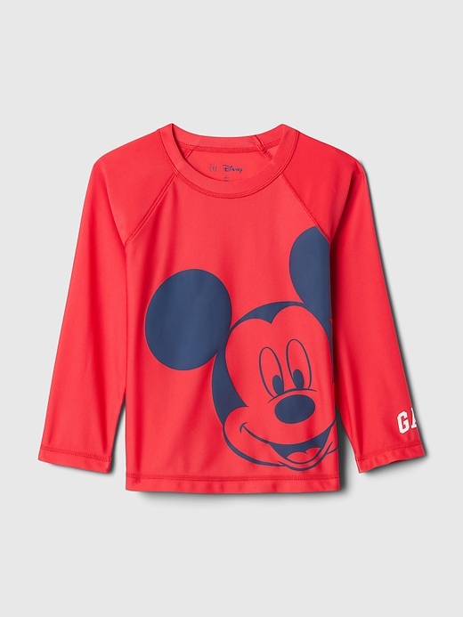 1 of 8 showing, with the color slipper red of product Gap × Disney Baby Mickey Mouse Swim Rash Guard