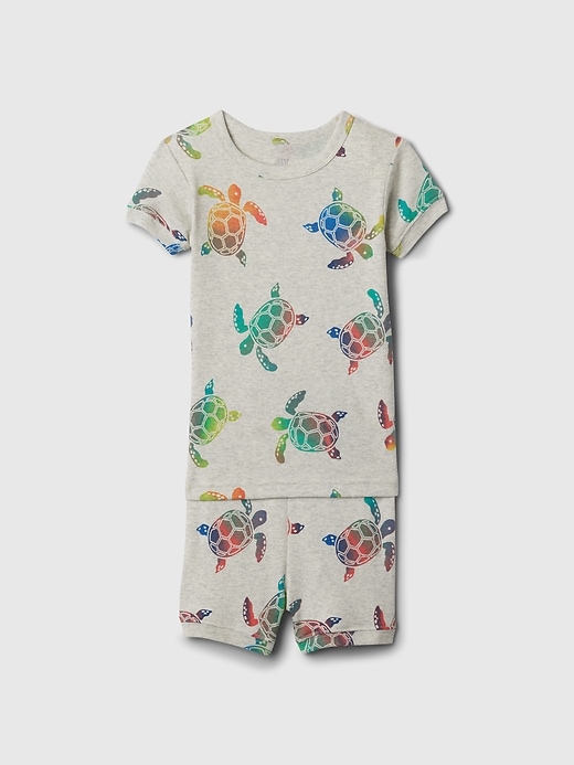 1 of 8 showing, with the color turtle of product Baby & Toddler Organic Cotton Short PJ Set