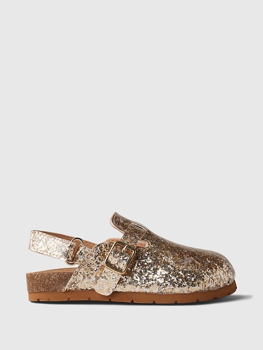 1 of 8 showing, with the color gold glitter of product Baby & Toddler Glitter Cork Clogs