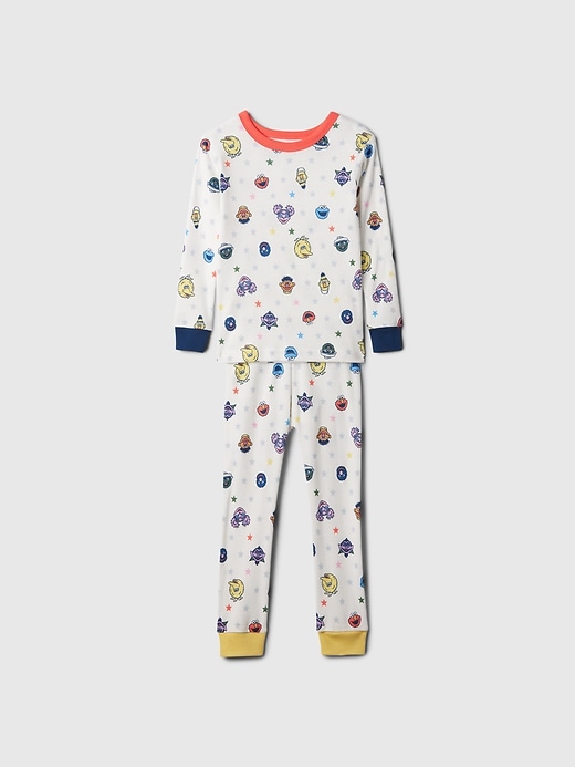 1 of 8 showing, with the color New off white of product Baby & Toddler Organic Cotton Sesame Street PJ Set