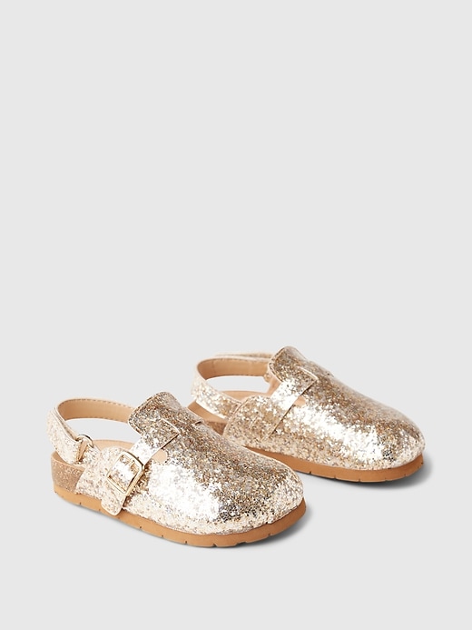 2 of 8 showing, with the color gold glitter of product Baby & Toddler Glitter Cork Clogs