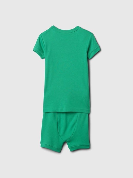 2 of 8 showing, with the color simply green of product Baby & Toddler Marvel Organic Cotton Short PJ Set