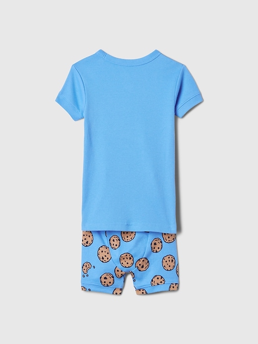 2 of 8 showing, with the color union blue of product babyGap Organic Cotton Sesame Street PJ Shorts Set
