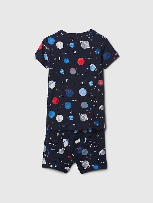 2 of 8 showing, with the color outer space of product Baby & Toddler Organic Cotton Short PJ Set