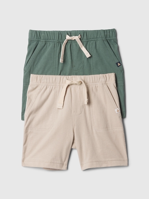1 of 8 showing, with the color dark forest green of product babyGap Mix and Match Shorts (2-Pack)