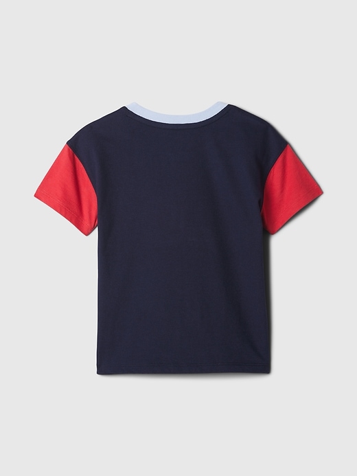2 of 8 showing, with the color navy red colorblock of product babyGap Henley T-Shirt