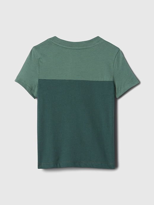 2 of 8 showing, with the color dark forest green of product babyGap Colorblock Pocket T-Shirt