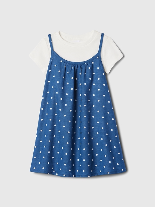 1 of 8 showing, with the color dark indigo blue of product Baby & Toddler Linen-Cotton Dress Set