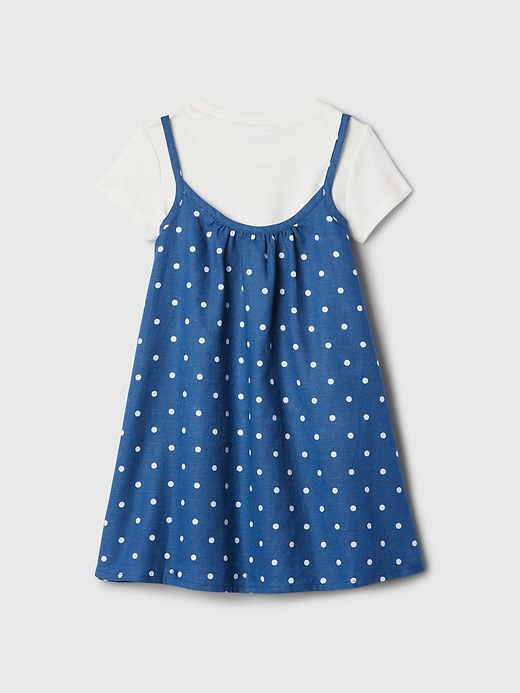 2 of 8 showing, with the color dark indigo blue of product Baby & Toddler Linen-Cotton Dress Set