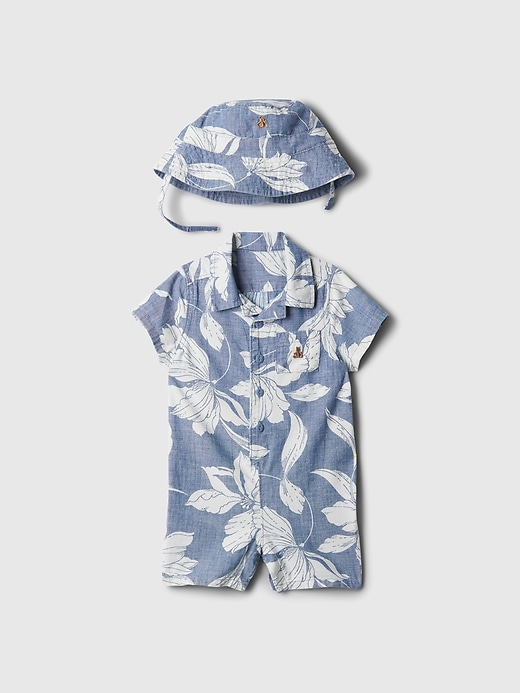 1 of 8 showing, with the color SP MAY BLUE WHT FLRL of product Baby Floral Shorty Set