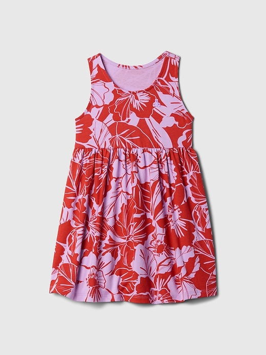 1 of 8 showing, with the color red floral print of product babyGap Mix and Match Tank Dress