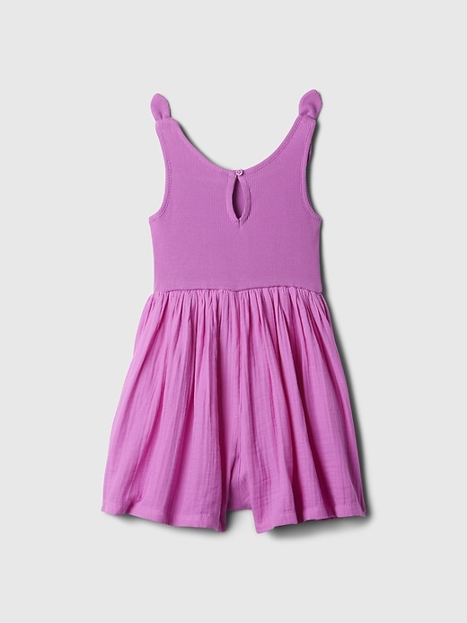 2 of 8 showing, with the color budding lilac of product babyGap Crinkle Gauze Romper