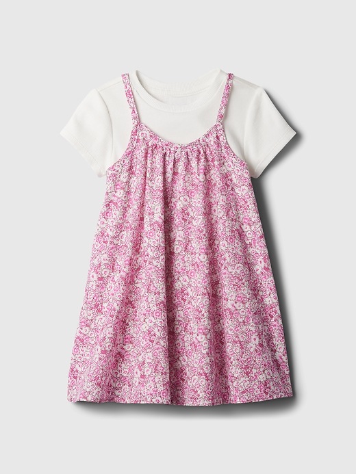 1 of 8 showing, with the color floral mix print of product Baby & Toddler Linen-Cotton Dress Set