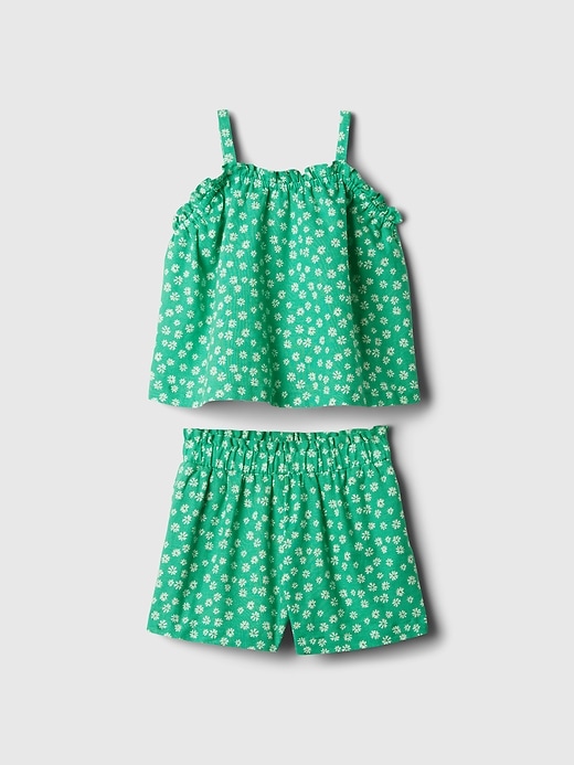 1 of 8 showing, with the color simply green of product babyGap Linen-Cotton Two-Piece Outfit Set