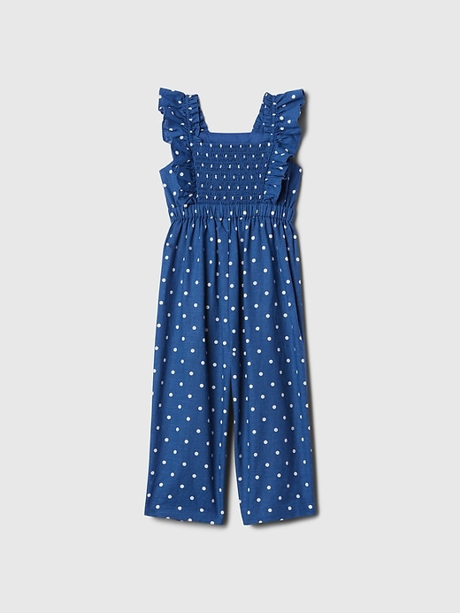 2 of 8 showing, with the color dark indigo blue of product Baby & Toddler Linen-Cotton Jumpsuit