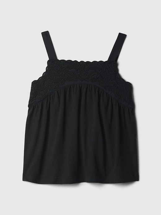 1 of 8 showing, with the color black of product Baby & Toddler Lace Tank Top