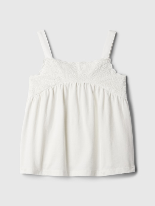 1 of 8 showing, with the color new off white of product Baby & Toddler Lace Tank Top