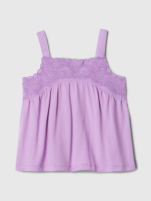 1 of 8 showing, with the color Lilac surge purple of product Baby & Toddler Lace Tank Top