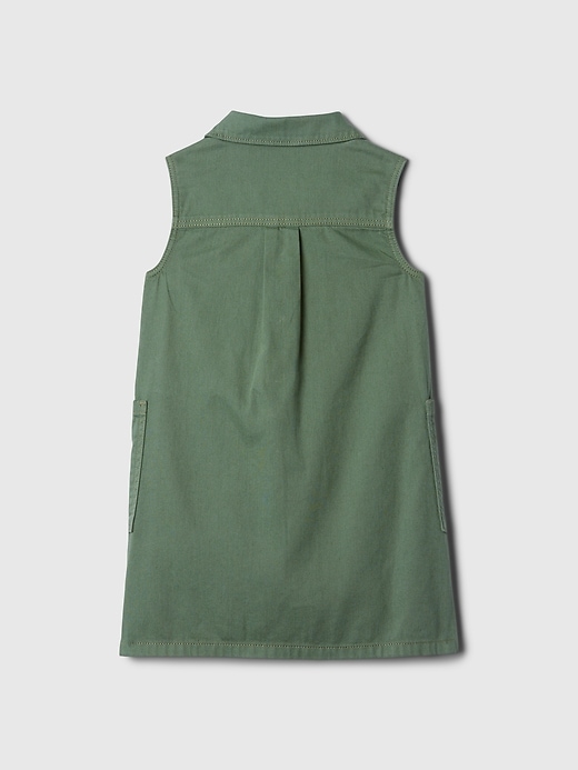 2 of 8 showing, with the color dark forest green of product babyGap Cargo Shirtdress