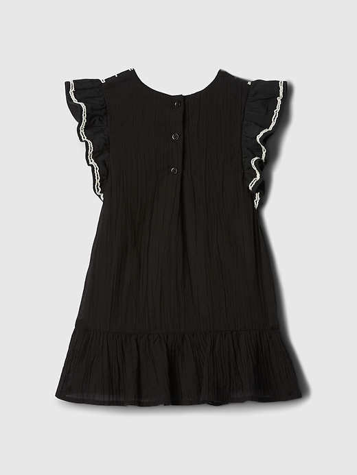2 of 8 showing, with the color basic black of product babyGap Embroidered Flutter Dress