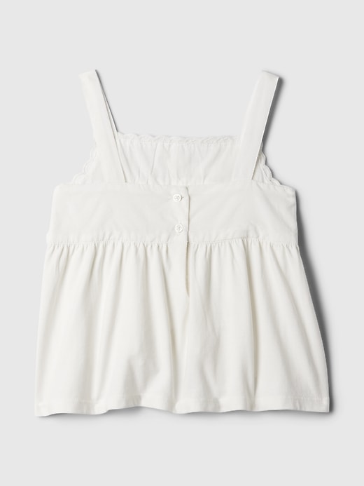 2 of 8 showing, with the color new off white of product Baby & Toddler Lace Tank Top