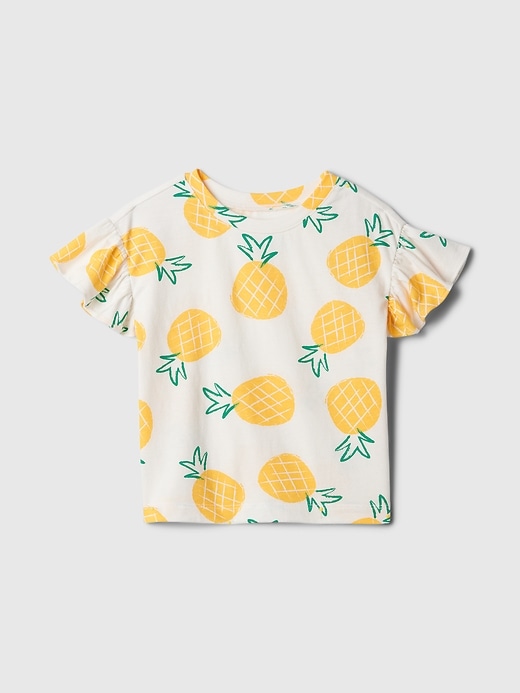 1 of 8 showing, with the color pineapple yellow of product babyGap Mix and Match Ruffle T-Shirt