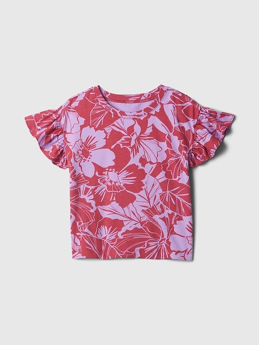 1 of 8 showing, with the color slipper red of product babyGap Mix and Match Ruffle T-Shirt