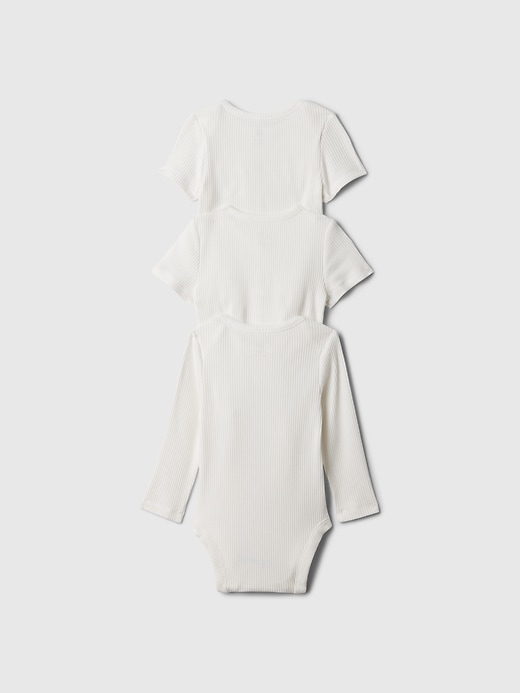 2 of 8 showing, with the color new off white of product Baby First Favorites Bodysuit (3-Pack)