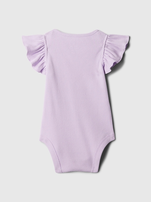 2 of 8 showing, with the color orchid petal purple of product Baby & Toddler Mix & Match Ruffle Bodysuit