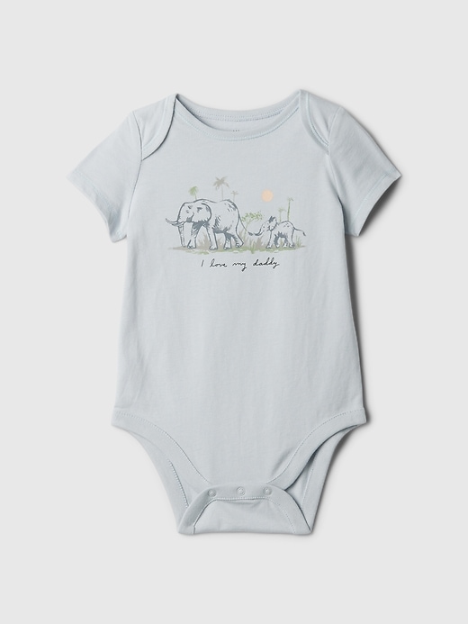 1 of 8 showing, with the color blue dad of product Baby First Favorites Organic Cotton Graphic Bodysuit