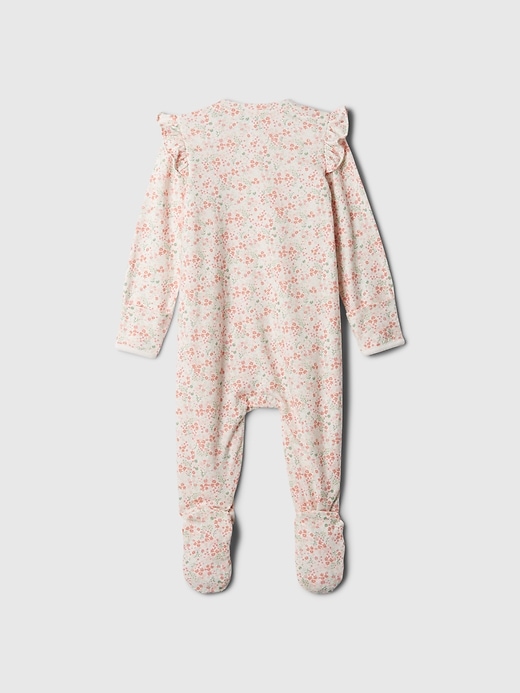 2 of 8 showing, with the color pink floral of product Baby First Favorites Organic Cotton Footed One-Piece