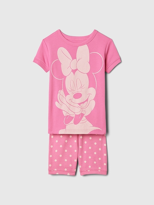 1 of 8 showing, with the color minnie mouse of product Gap × Disney Baby Organic Cotton Minnie Mouse PJ Shorts Set