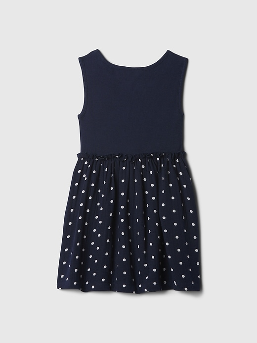 2 of 8 showing, with the color navy blue uniform dots of product Baby & Toddler Crinkle Gauze Dress