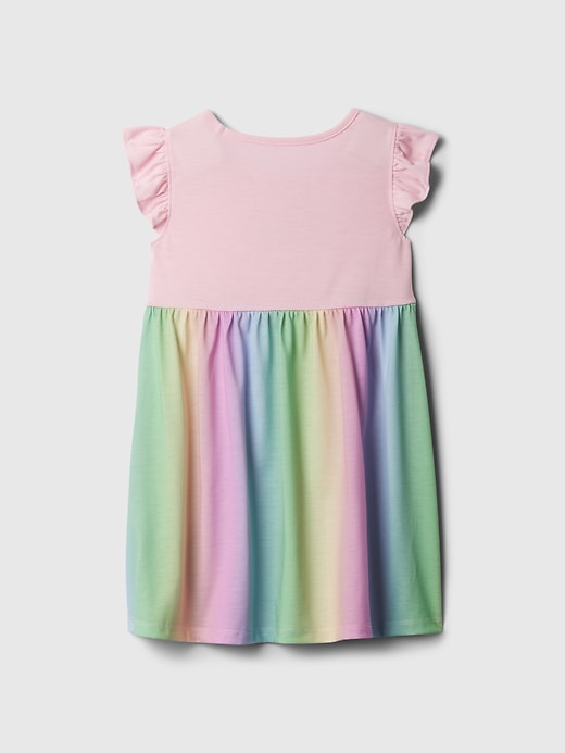 2 of 8 showing, with the color old school pink of product Baby & Toddler Unicorn Recycled PJ Dress
